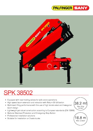 Hydr. Ladekrane Sany SPK 38502 E