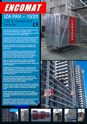 Industrieaufzüge Encomat IZA PAX 15