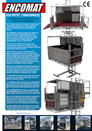 Industrieaufzüge Encomat IZA PETC 1500