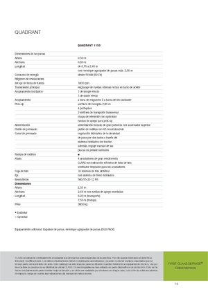 Grosspackenpressen + Hochdruckpressen Claas Quadrant 1150