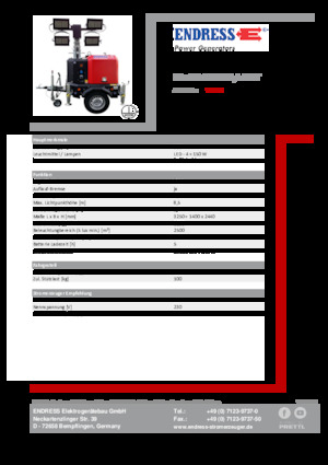 Lichtmasten Endress EFA 850 S4 150 Hybrid ST 