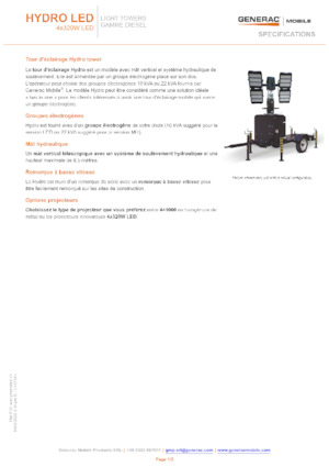 Lichtmasten Generac Mobile Hydro LED