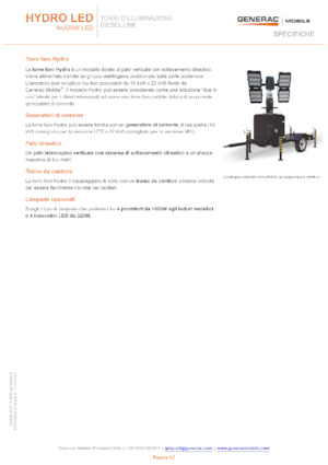 Lichtmasten Generac Mobile Hydro LED