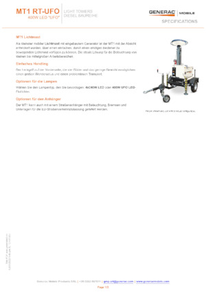 Lichtmasten Generac Mobile MT 1 LED