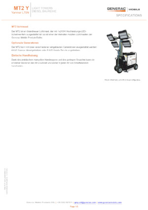 Lichtmasten Generac Mobile MT 2 Y