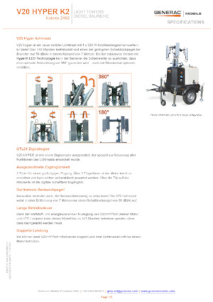 Lichtmasten Generac Mobile V 20 Hyper K2