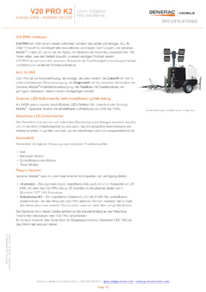 Lichtmasten Generac Mobile V 20 Pro