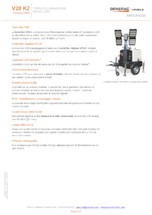 Lichtmasten Generac Mobile V 20 Y2