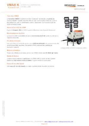 Lichtmasten Generac Mobile VMAX