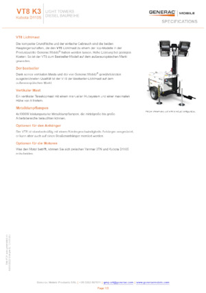 Lichtmasten Generac Mobile VT 8 K3