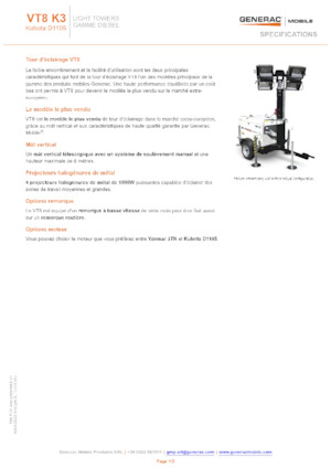 Lichtmasten Generac Mobile VT 8 K3