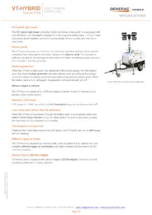 Lichtmasten Generac Mobile VT-Hybrid