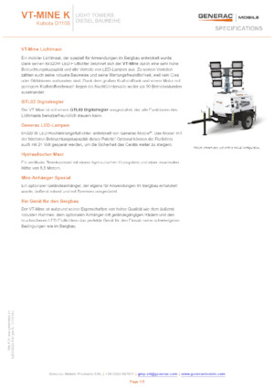 Lichtmasten Generac Mobile VT-MINE K