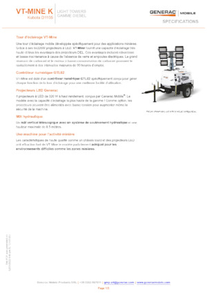 Lichtmasten Generac Mobile VT-MINE K