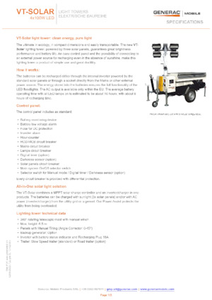 Lichtmasten Generac Mobile VT-Solar
