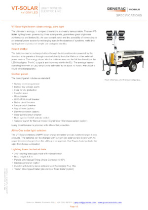 Lichtmasten Generac Mobile VT-Solar