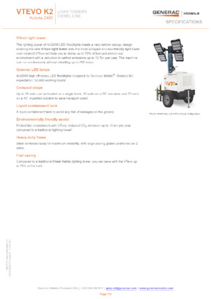 Lichtmasten Generac Mobile VTevo K2