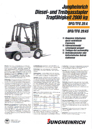 Frontstapler Treibgas Jungheinrich TFG-20 A