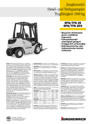 Frontstapler Treibgas Jungheinrich TFG 25 BK