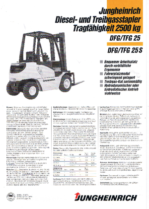 Frontstapler Treibgas Jungheinrich TFG 25