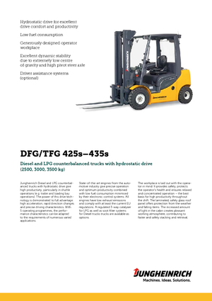 Frontstapler Treibgas Jungheinrich TFG 435s