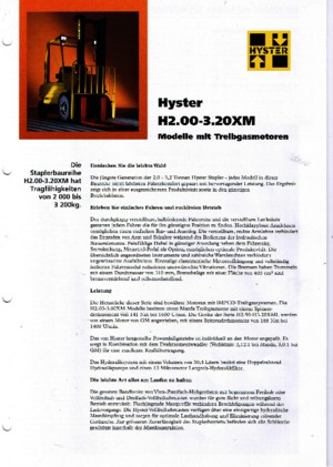 Frontstapler Treibgas Hyster H 3.00 XML