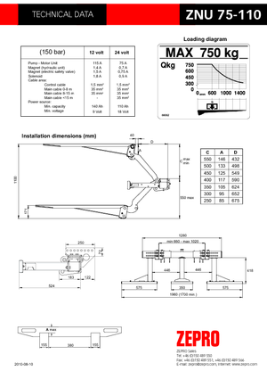 Hubladebühnen ZEPRO RZNU 75-110 Plan