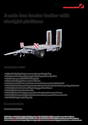 Anhänger Tiefbett Schwarzmüller 2-axle low loader trailer with straight platform