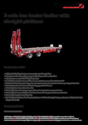 Anhänger Tiefbett Schwarzmüller 3-axle low loader trailer with straight platform
