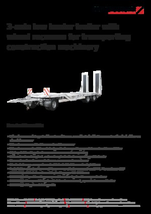 Anhänger Tiefbett Schwarzmüller 3-axle low loader trailer with wheel recesses for transporting construction machinery