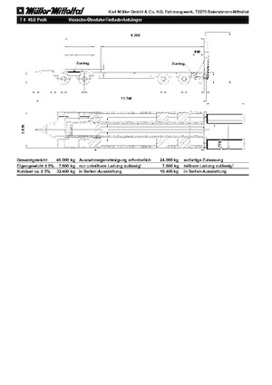 Anhänger Tiefbett Müller Mitteltal T 4 40,0 Profi