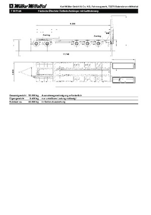 Anhänger Tiefbett Müller Mitteltal T 50 Profi
