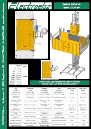 Industrieaufzüge Electroelsa EHPM 2500/10