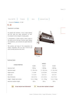 Mastkletterarbeitsbühnen Saltec PL 40