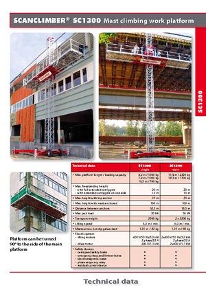 Mastkletterarbeitsbühnen Scanclimber SC 1300 D