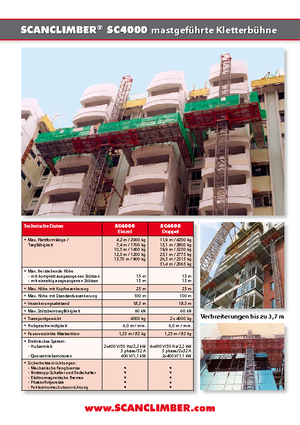Mastkletterarbeitsbühnen Scanclimber SC 4000 D