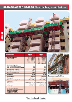 Mastkletterarbeitsbühnen Scanclimber SC 4000 D