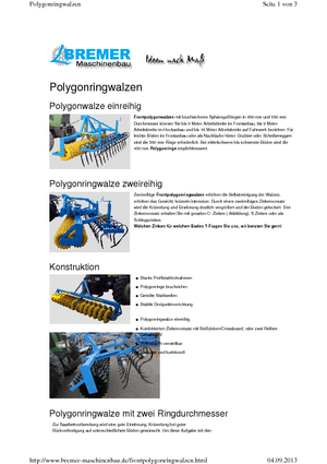 Wiesen- u. Ackerwalzen Bremer PG 250 E