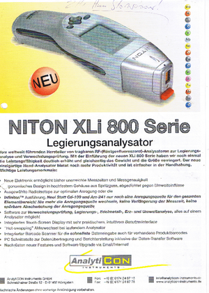 Metallanalysegeräte Niton XLi 800