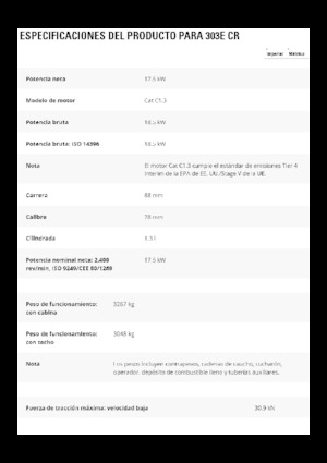 Minibagger Caterpillar 303E CR