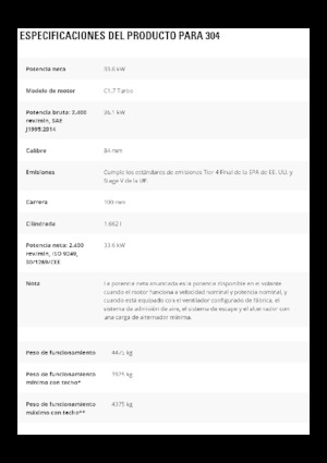 Minibagger Caterpillar 304