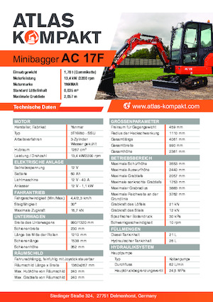 Minibagger Atlas Kompakt AC 17F