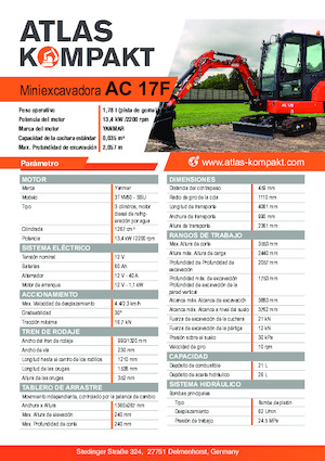 Minibagger Atlas Kompakt AC 17F