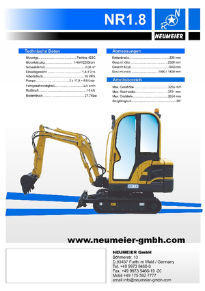 Minibagger Neumeier NR 1.8