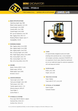 Minibagger PowerPlus PP20S-IX