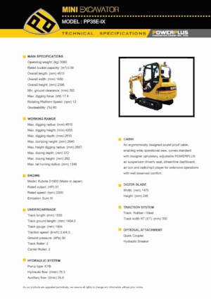 Minibagger PowerPlus PP35E-IX