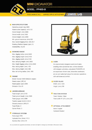 Minibagger PowerPlus PP40S-IX