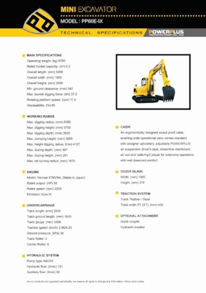 Minibagger PowerPlus PP60E-IX