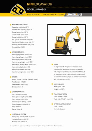 Minibagger PowerPlus PP60S-IX