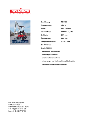 Minibagger Takeuchi TB 016 S